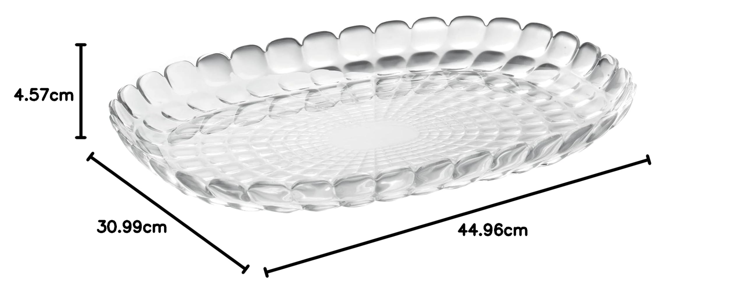 Guzzini - Tiffany, Vassoio L Grande - Trasparente, 45 x 31 x h4,5 cm - 27960000