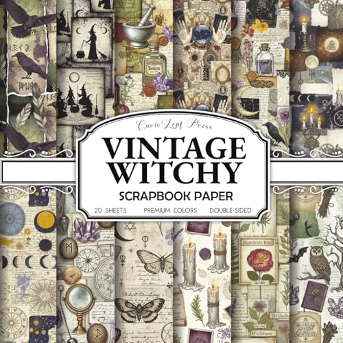 Vintage Witchy Scrapbook Paper: 20 Double-Sided Sheets of Mystical Ephemera, Gothic Patterns, and Dark Academia Collage Designs for Junk Journals, Grimoires, Decoupage, and Paper Crafts image 2