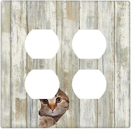 Miniatura 8 de Cubierta de interruptor de luz de palanca doble patrón de piedra azul de granja, placa de pared decorativa de 2 bandas para dormitorio, baño,