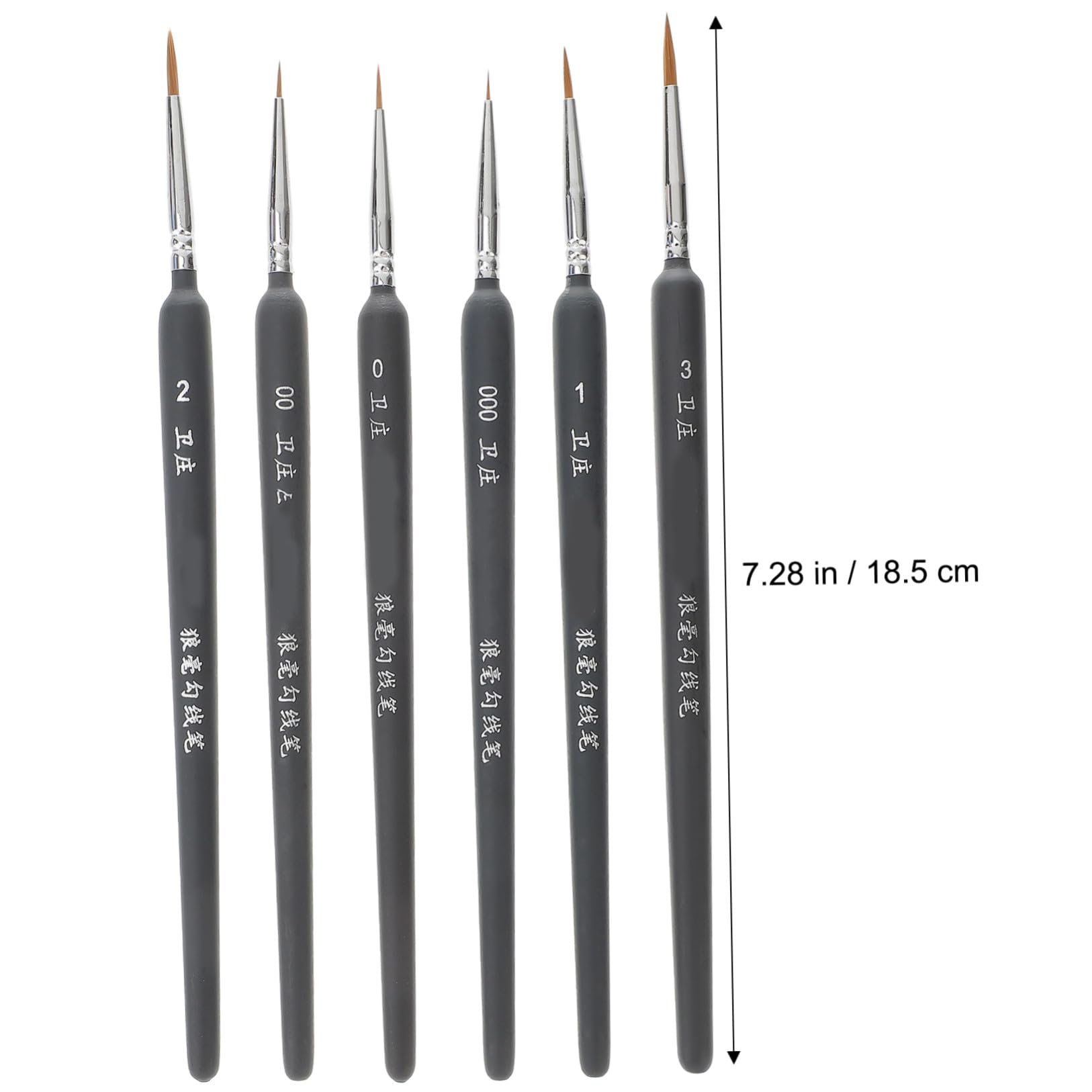 Set de 6 Pinceles de Acuarela y Óleo para Niños y Principiantes, Ligeros Plástico, Ideales para Dibujo Lineal y Pintura Detallada en Viaje