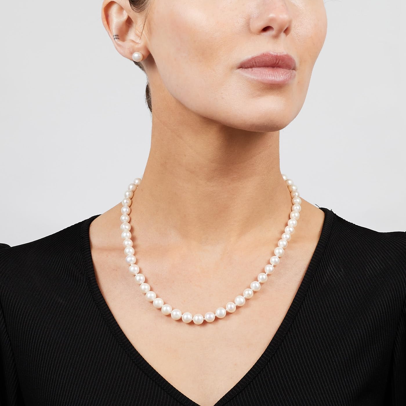 TreasureBay, Splendida collana di perle d’acqua dolce naturali bianche di grado AA da 8-9 mm, per donne e ragazze