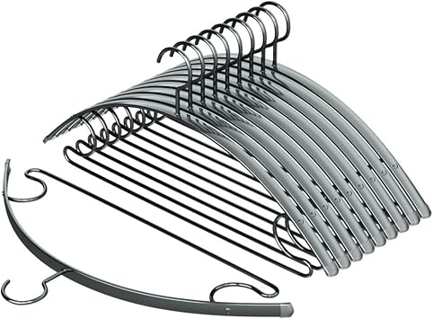 Hangers 10 Pack, Hanger Racks for Clothes Wall Mount, Portable Hanger Organizer Rack for Everyday Standard Use Clothes, Shirts, Blouses, T-Shirts Gray