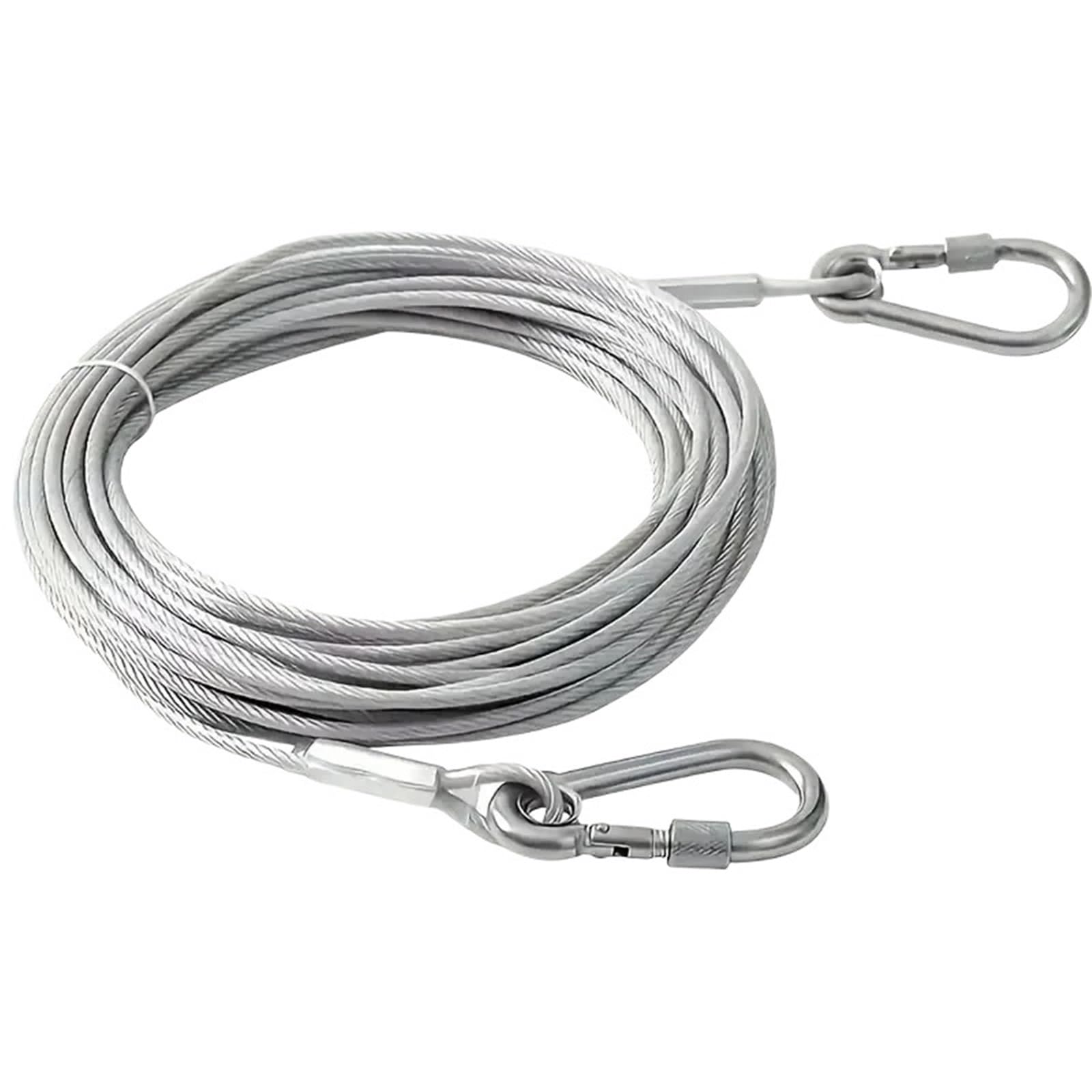ASMJHQCLW Outdoor Portable Clothesline, Laundry Clothesline 15m Silver Stainless Steel Windproof Portable Indoor Outdoor Camping