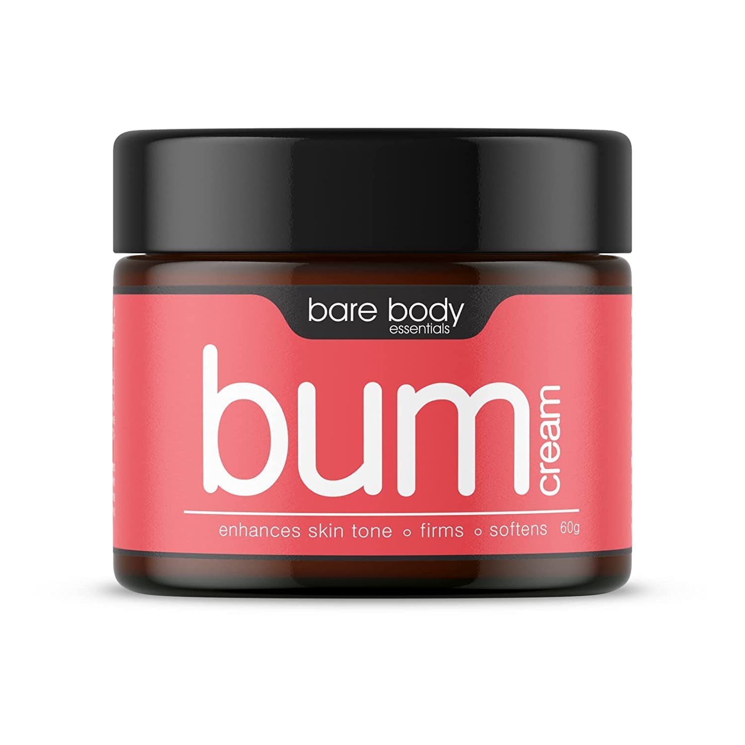 QRA Bare Body Essentials Bum Cream, Dermatologist Approved, Reduces Dark Spots and Acne, Prevents Stretch Marks, Lightens, Brightens, Smoothens & Anticellulite Back and Bum Skin, with Coffee, 60g