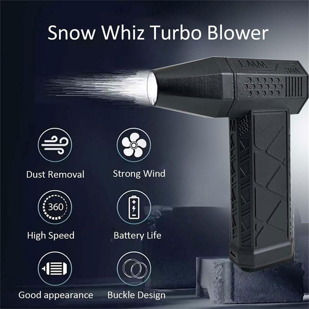 2026 Upgrade Mini Turbo Snow Blower for Car, Hand Held Snow Blower for Car, Portable Handheld Electric Small Cordless Multifunction Dust with LED Light for Vehicle Winter