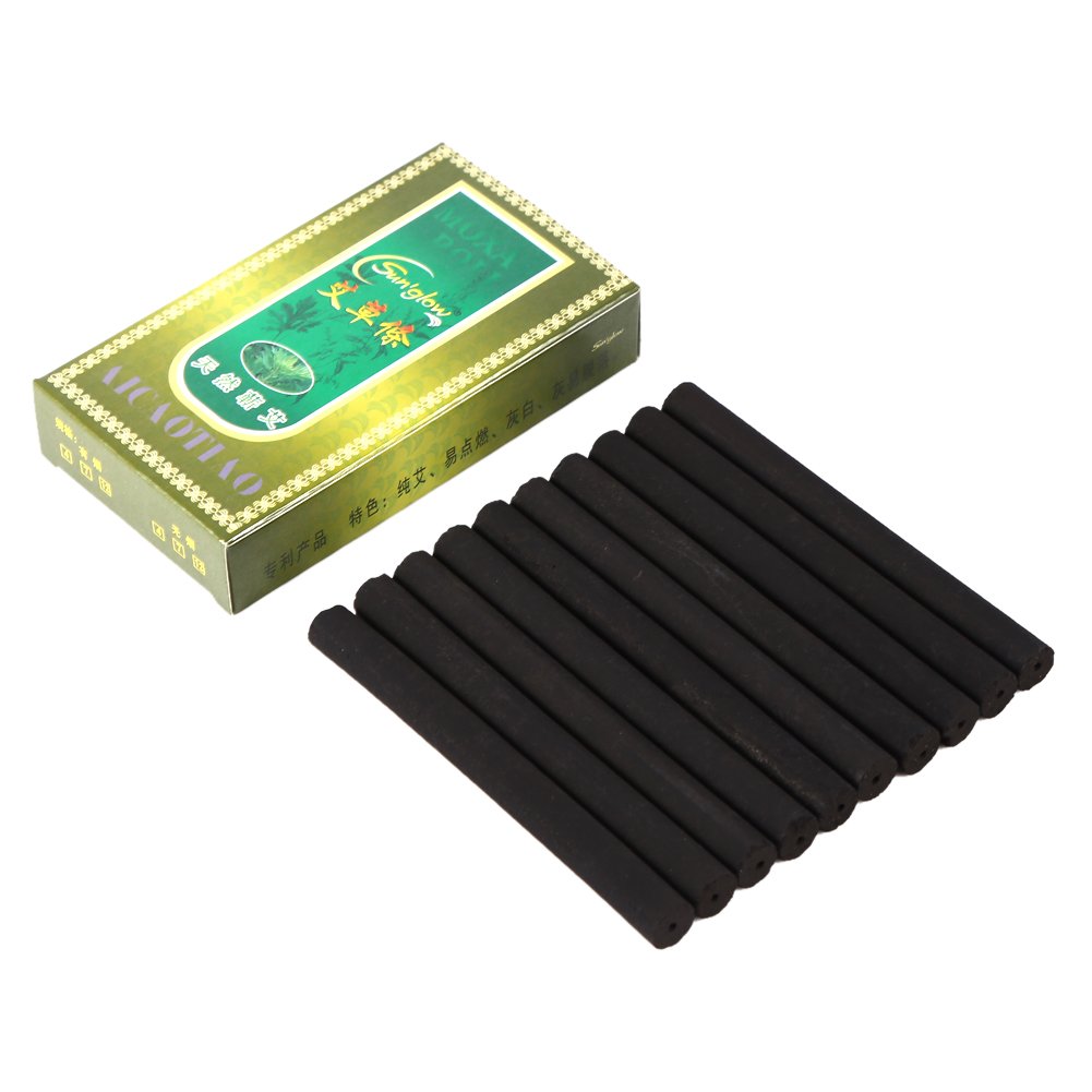 Smokeless Moxa Rolls, 10pcs Moxa Rolls Stick Black Moxibustions Smokeless Moxa Rolls Sticks for Chinese Traditional Moxibustion Treatment