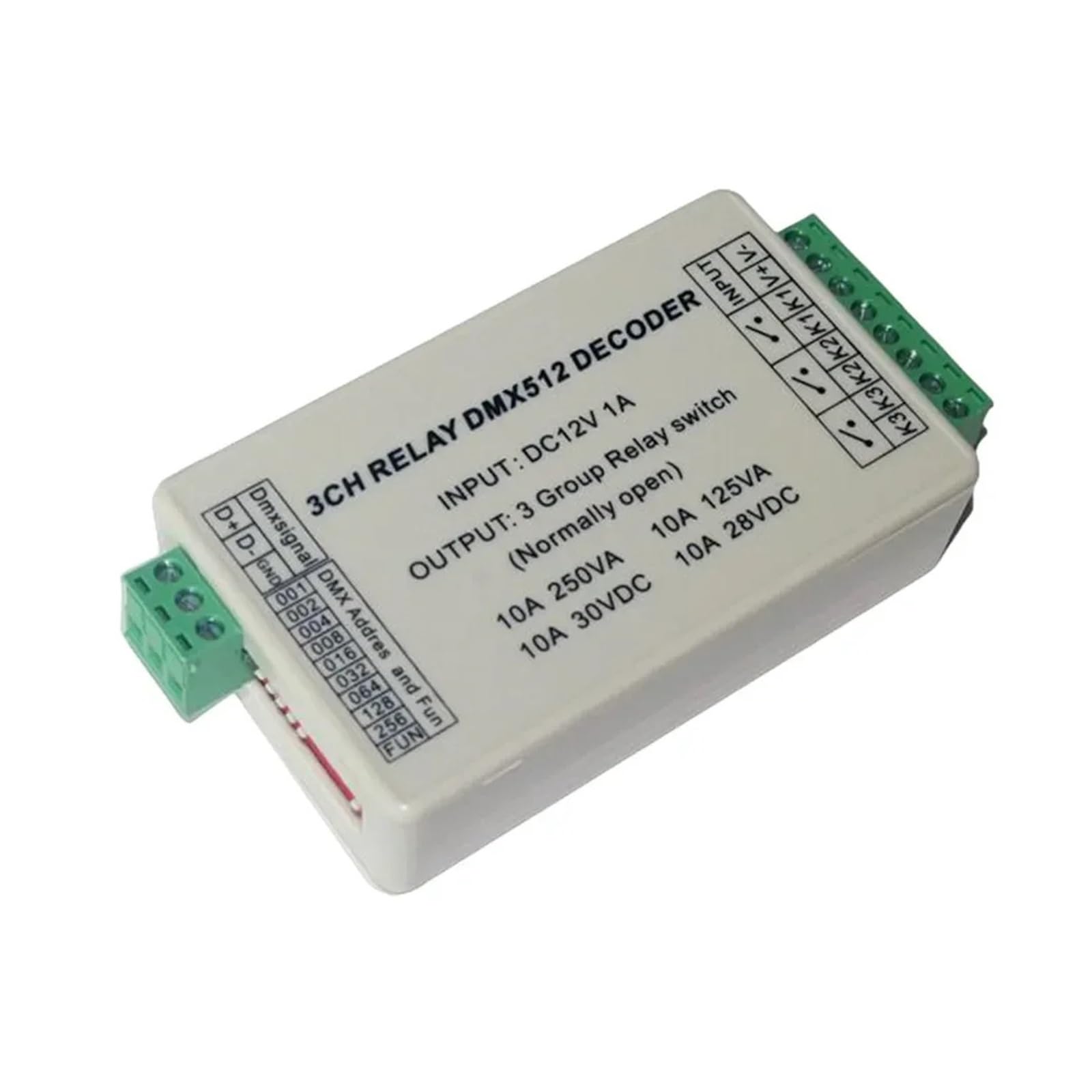 1 Piece WS-DMX-RELAY-3CH Controller DC12V 3CH dmx512 LED 3 Channel 512 Relay Output decoder Switch