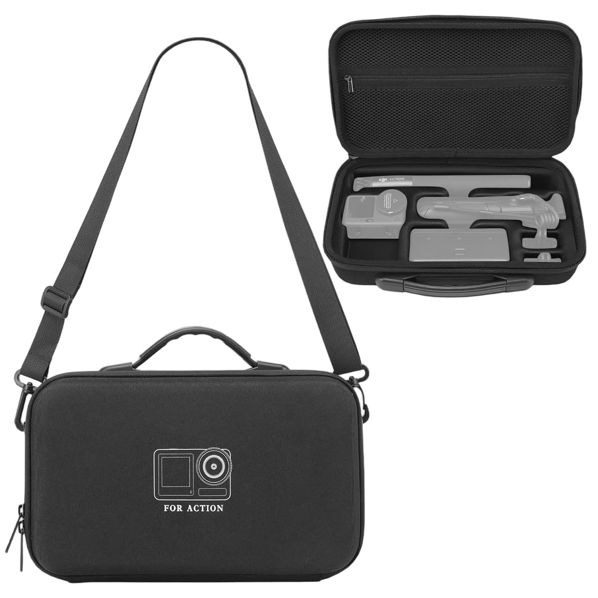 ZORBES® Carrying Case for DJI Osmo Action 6 Camera Hard Shell Bag Travel Case, Waterproof EVA Hard Carrying Case for DJI Osmo Action 6/5 Pro/4/3, Portable Travel Bag for Osmo Action Combo Accessories-picture-13
