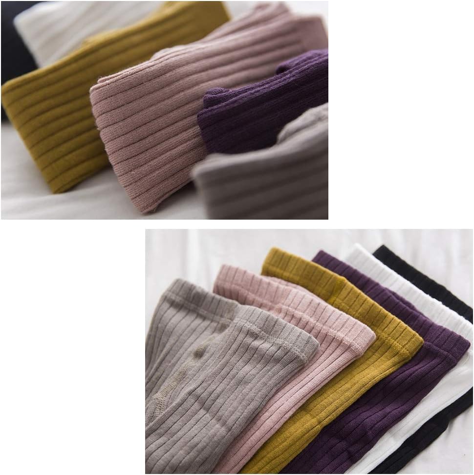 Looching 3/6 Pack Toddler Baby Cable Knit Ankle Leggings Pants Footless Winter Tight Stockings for Girls - Image 6