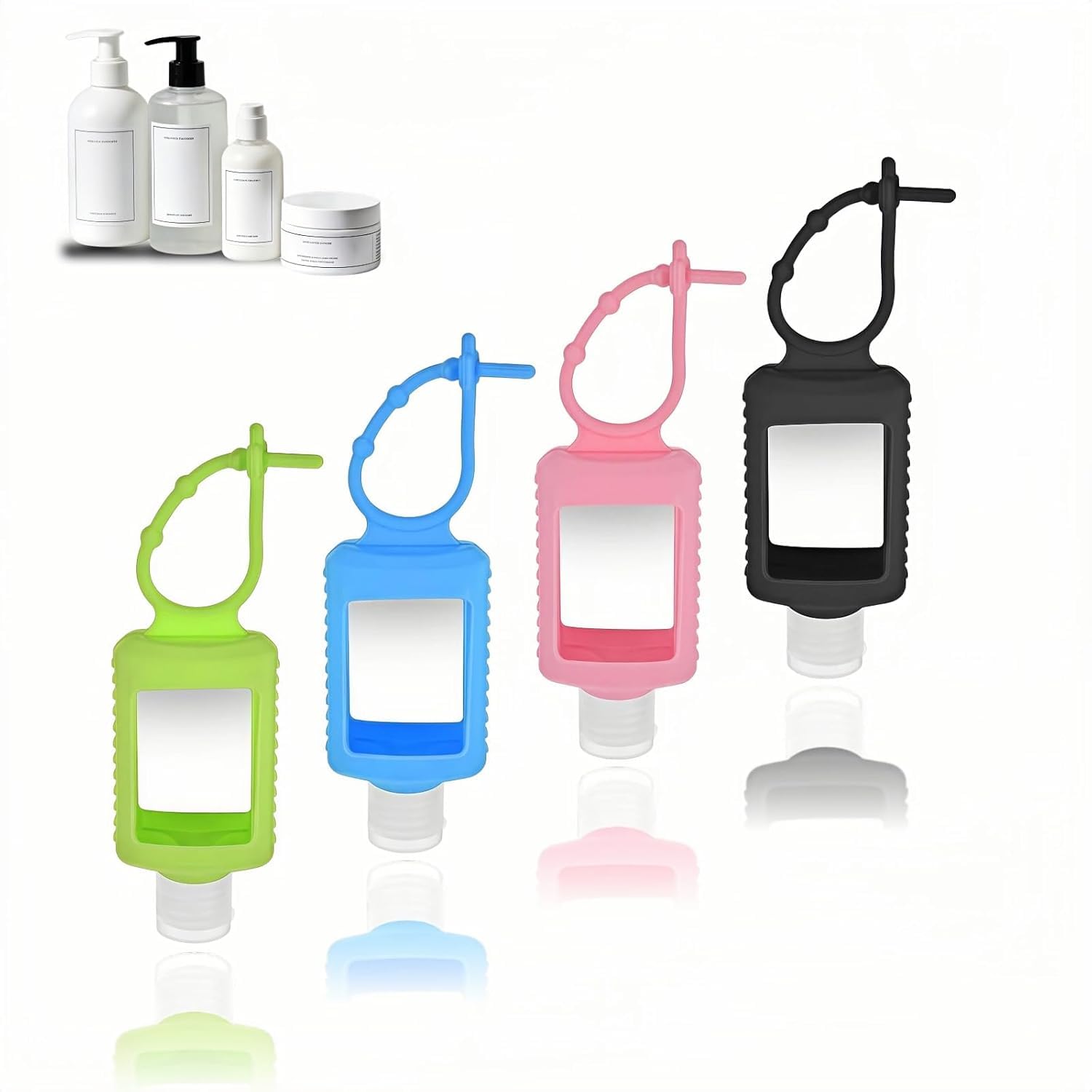 squishy 4 Pcs Sanitizer Holder for Bags, Hand Sanitizer for Bag, 60 ml Bottles for Travel, Gym, Outdoor Activities, Daily Commute Protection, Family Outings Safety-picture-24