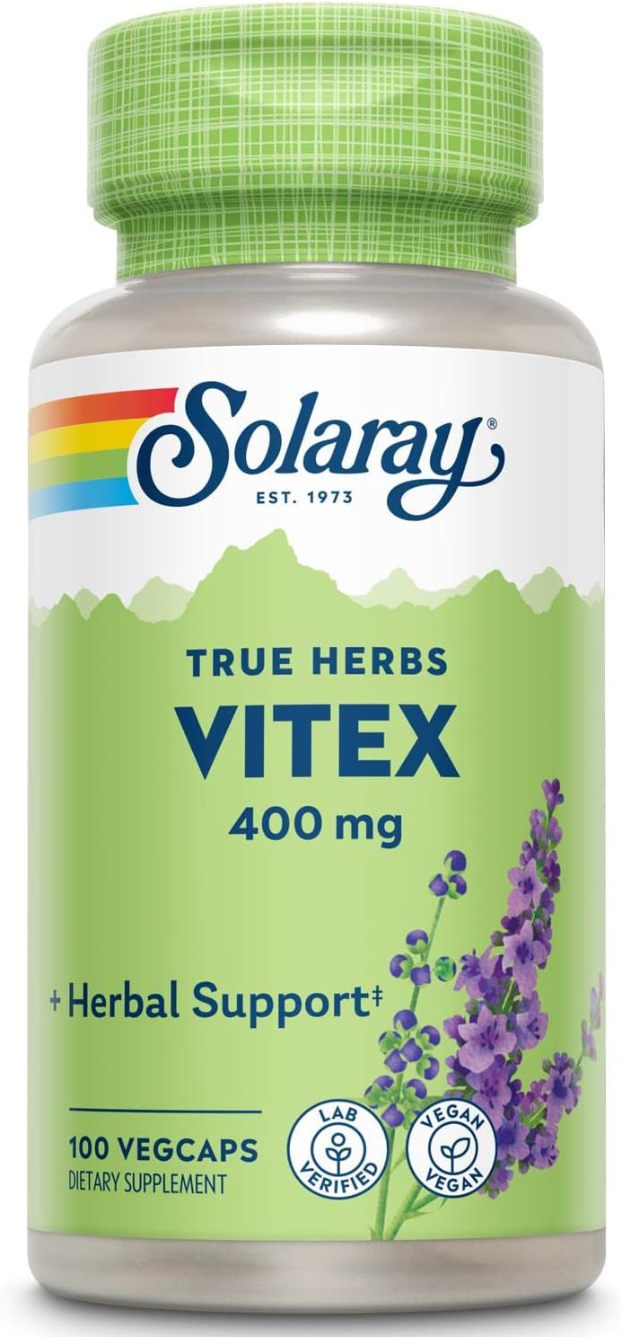 SOLARAYVitex Berry 400mg | Womens Healthy Hormone Balance Formula | Menstruation & Menopause Support, 100 Count | Pack of 2