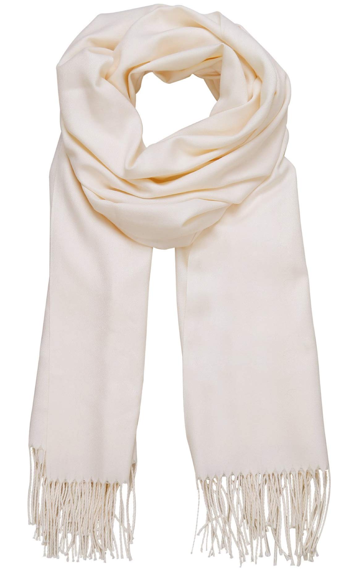 World of Shawls Super Soft Pashmina Shawl Scarf Wrap (Cream)