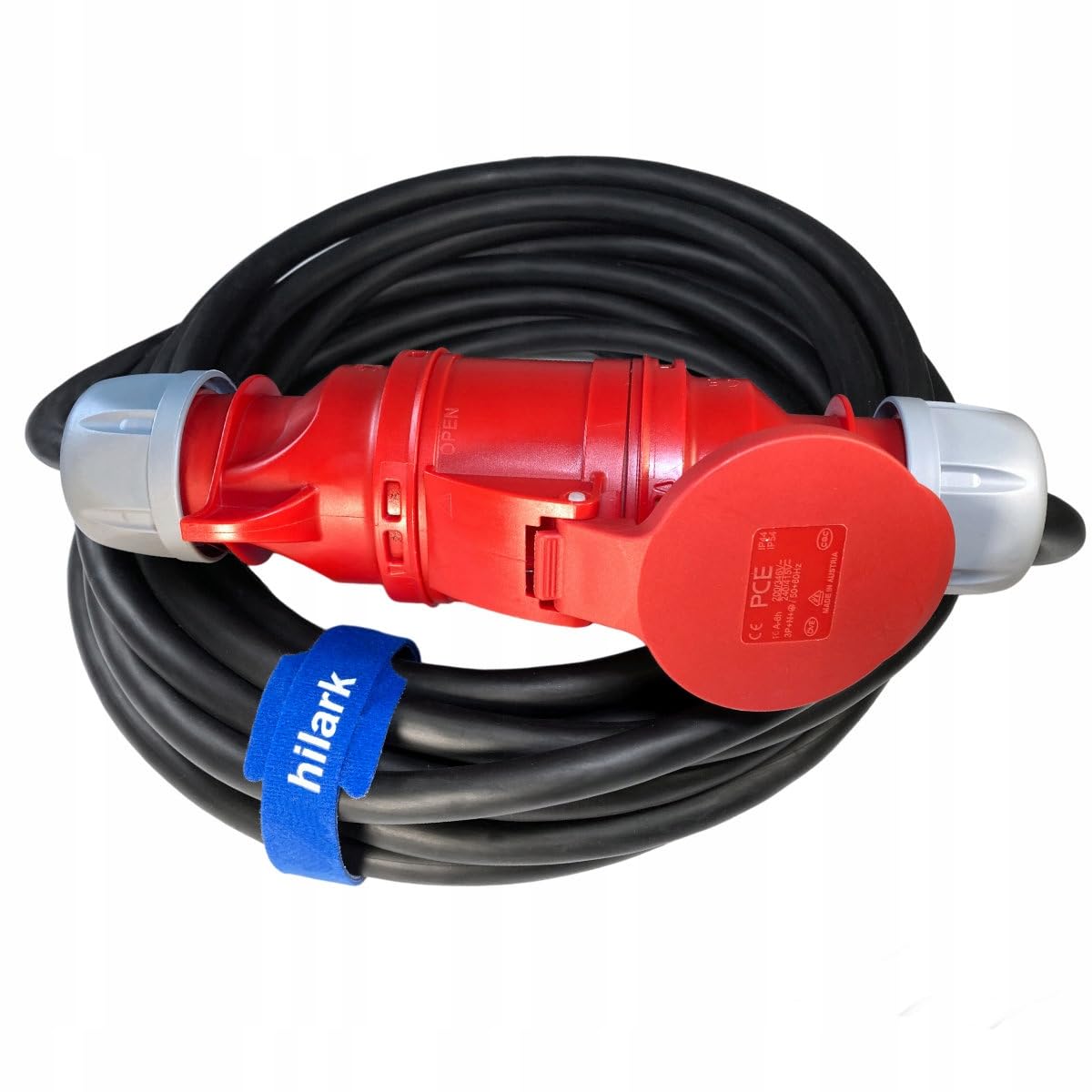 HILARK 5x2,5mm² H07RN-F 400V 16A nero – Cavo prolunga in gomma per cantiere, industria, esterni (35m)