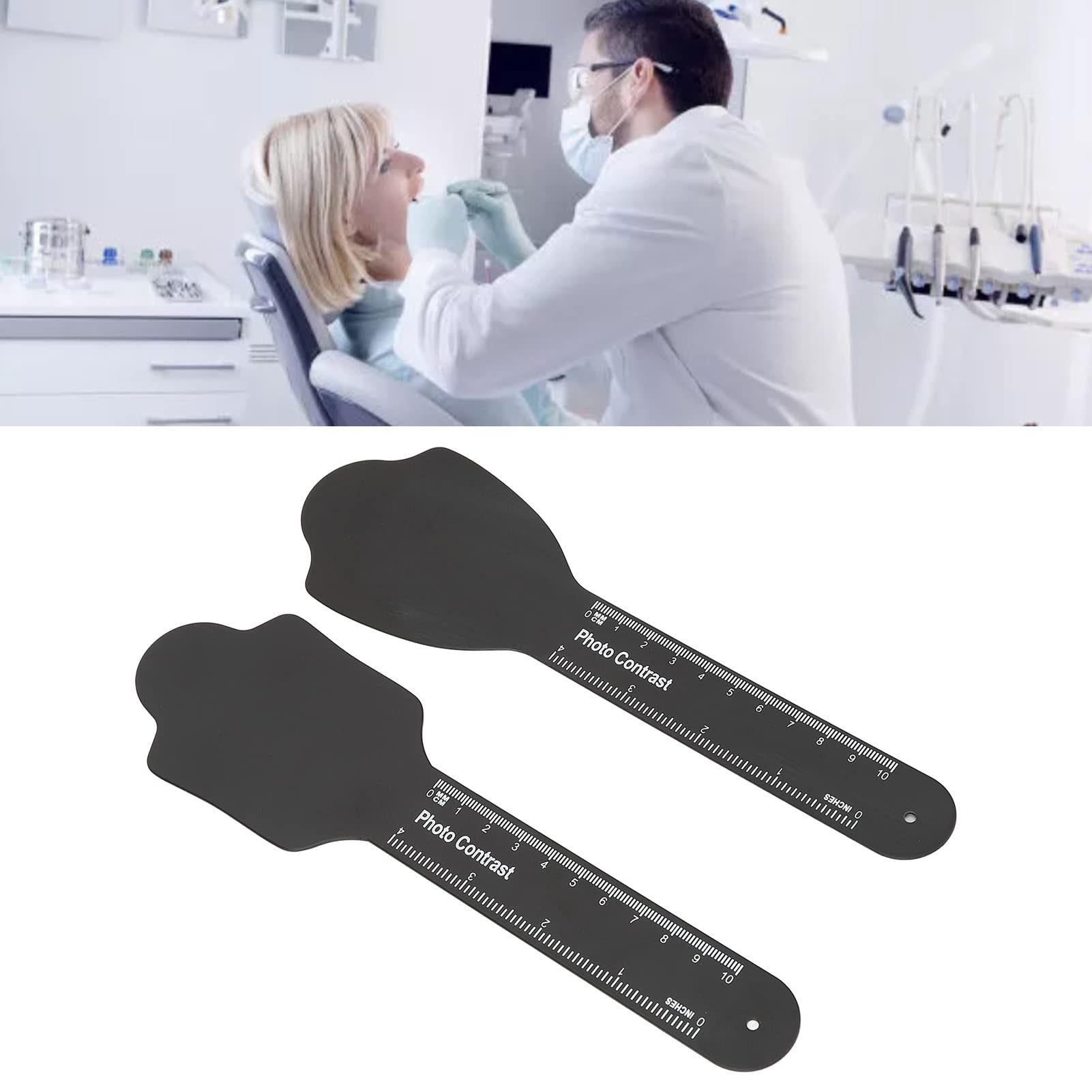 2 Pcs Intraoral Photo Contraster Dentaire Fond Conseil Orthodontique Photographique Contraste Longue Poignée Ral Photo Fond Conseil Avec Échelle