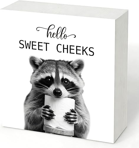 Miniatura 9 de Letrero decorativo con texto en inglés «Hello Sweet Cheeks», divertida decoración de baño para el hogar, hogar, baño, estante de baño, decoración de