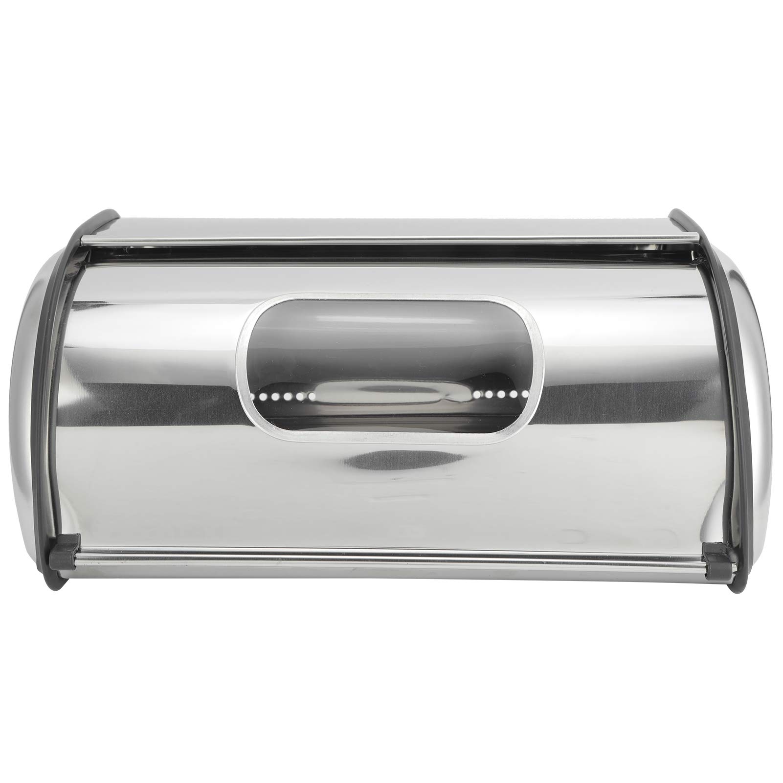 Boîte à Pain Acier Inox Boîte à Pain En Inox 3 PAGEN - Fenêtre Transparente Et Aération Optimale - 34x23x14,5 Cm Rangement Pain Biscuits