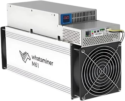 جهاز تعدين BTC الجديد MicroBT Whatsminer M61S بسرعة 224TH/s SHA-256 بقوة 4200 وات و220-240 فولت تيار متردد مع مصدر طاقة - متوفر في المخزون