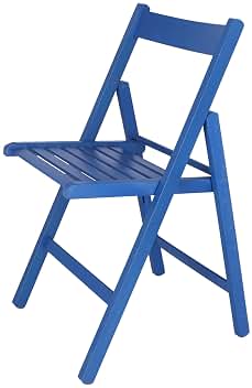 Aranaz | Silla Plegable | Diseño Moderno | Sillas Plegables y Ligeras para Exterior, Jardín o Terraza | Sillón con Reposabrazos y Respaldo | Asiento de Playa | Madera de Haya | Azul | 43 x 47 x 79 cm