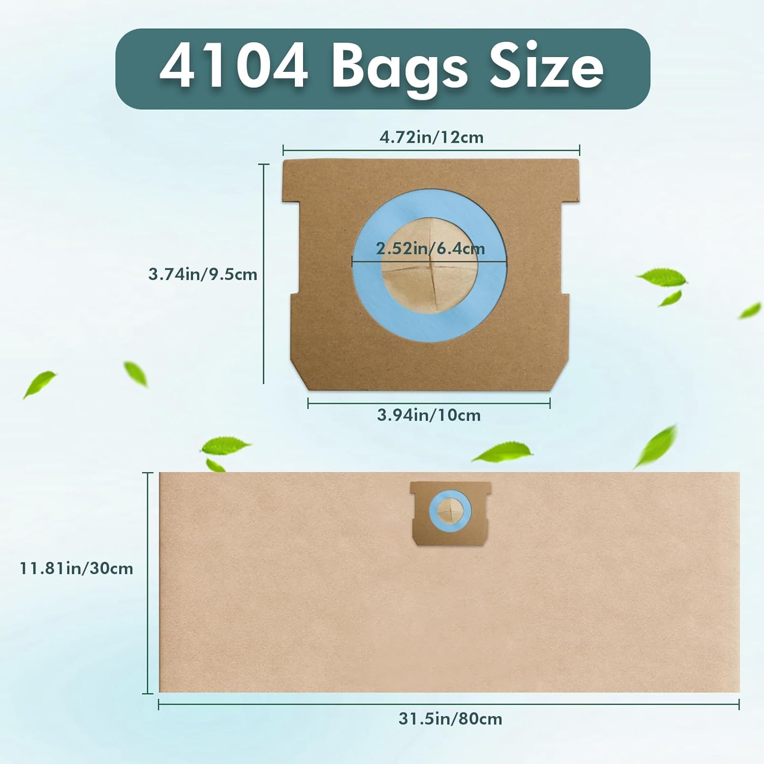15 Pack DXVA19-4104 Vacuum Bags Compatible With DEWALT 5-8 Gallon Wet/Dry Vacuums, Dust Disposable Collection Bag DXV05P, DXV05S, DXV06PL, DXV08S, DXV08SL, DXV08SA