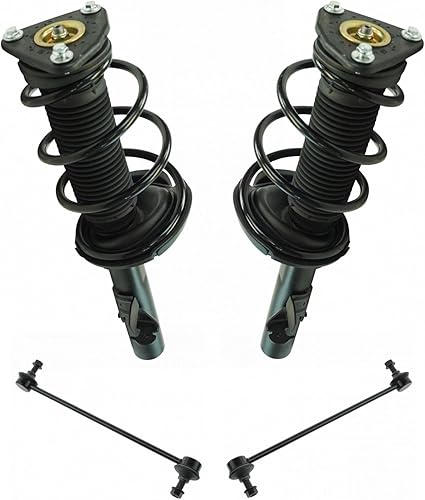 Miniatura 622 de TRQ Kit de suspensión delantera, conjunto de amortiguadores y resortes, barra estabilizadora, enlace estabilizador compatible con Chevrolet