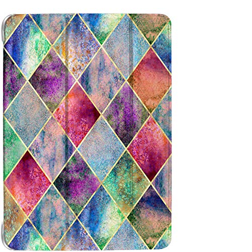 Image of DuraSafe Cases for iPad Air 5th 4th 6th 11th [ Air 11 /6 2024 /5 2022 /4 2020 ] A2588 A2316 MYFQ2HN /A MYFQ2HN /A Lightweight Smart Adjustable Stand Feature Printed Flip Case - Diamond Grid