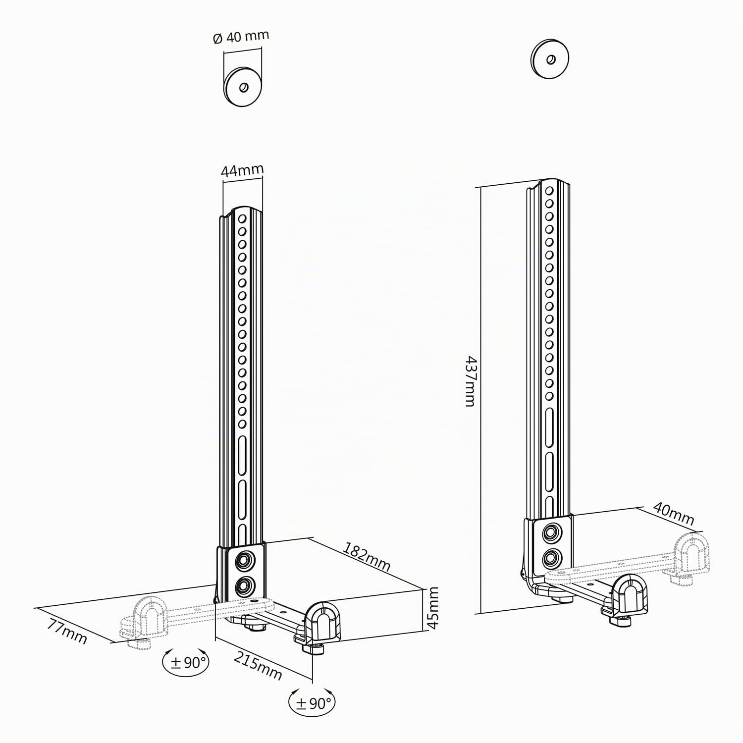 Maclean MC-914 - Soporte Universal para Barra de Sonido (hasta 15 kg, para Montaje bajo o sobre TV)