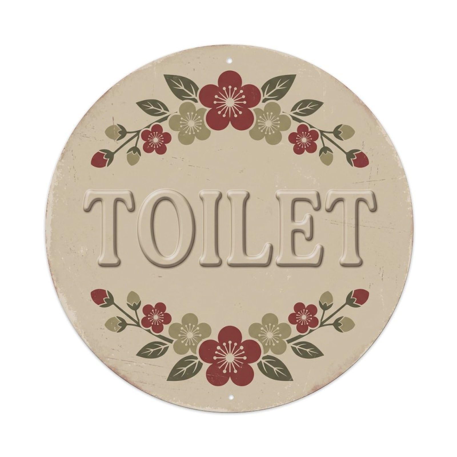 Okahys 8X8inch(20X20cm) Toilet(Wc) Signage Plum Blossom Vintage Metal Tin Sign