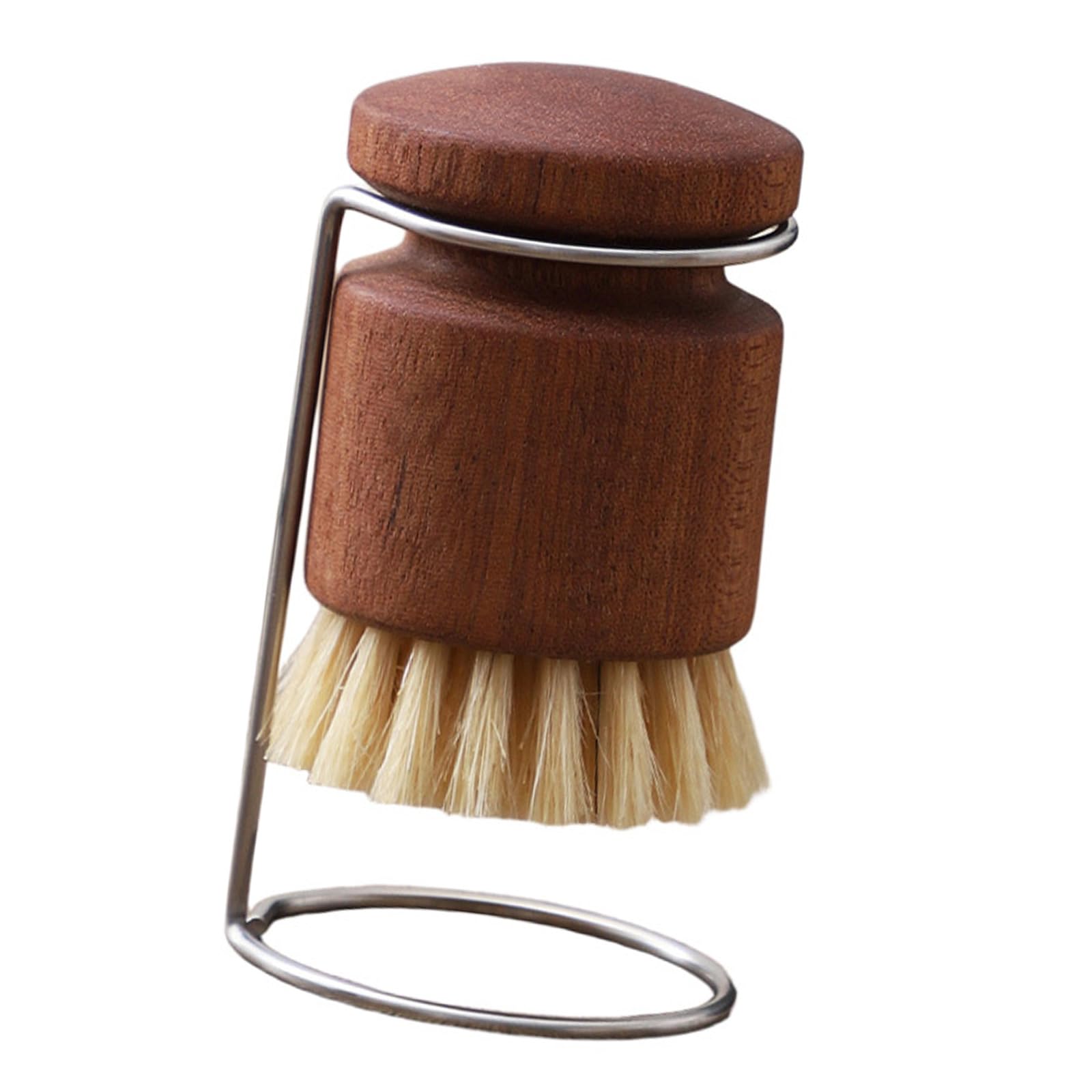 Xjdzineq Multifunctional Pots Brush with Wooden Handle and Drain Rack for Kitchen Cookware Maintenance Friendly Kitchen Brush