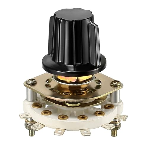 Interruptor giratorio selector de banda 1P5T 1 polo 5 posiciones, 1 cubierta para radio, TV, unidad de control de máquina industrial - 1 unidad