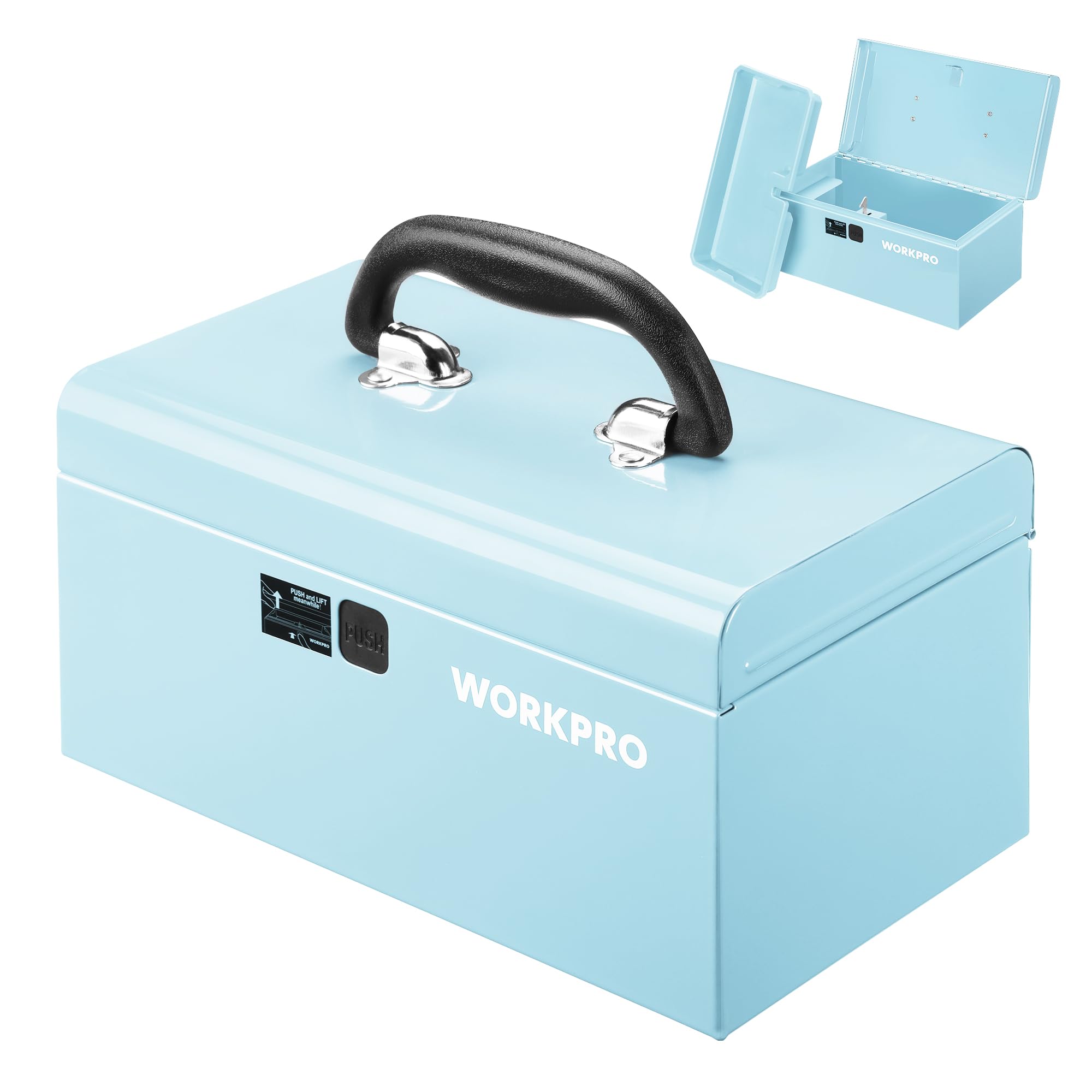 WORKPRO 10.8 Inch Mini Metal Tool Box