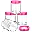 Patelai 4 Pieces Round Wide-mouth Leak Proof Plastic Container Jars with Lids for Travel Storage Makeup Beauty Products Face Creams Oils Salves Ointments DIY Making(4 Ounce,Pink)