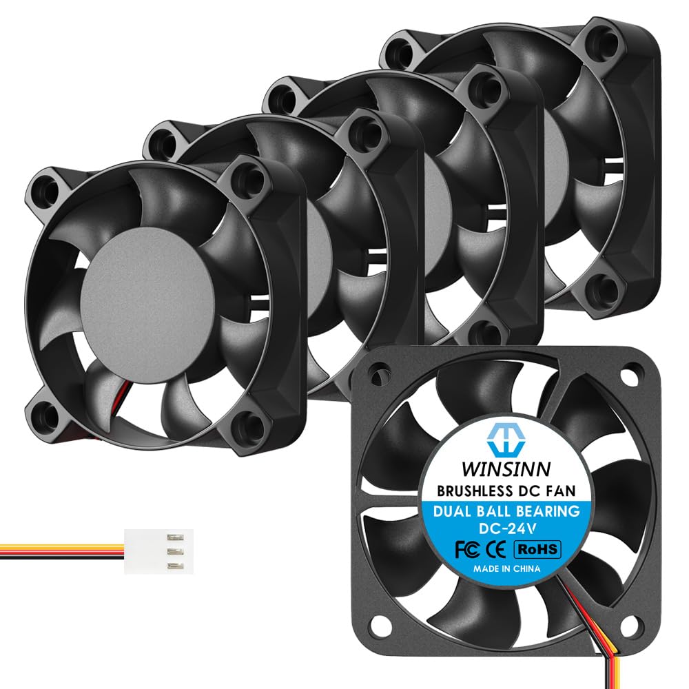 WINSINN 40mm 24V Fan - Dual Ball Bearing 5000 RPM 4010 Cooling Fan Replacement for 3D Printer Ender 3/CR-10, 30cm Cable with XH2.54-3PIN, Brushless