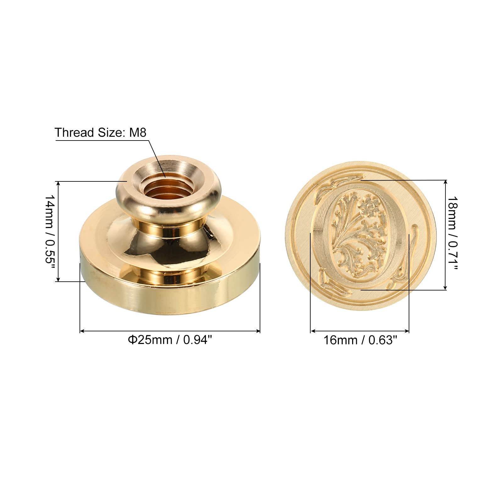 PATIKIL Alphabet O Wax Seal Stamp, Initial Letter Sealing Wax Stamp Classic Retro Brass Head for Envelope Invitation Cards - Image 2