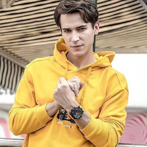 Miniatura 2 de Reloj analógico de cuarzo para hombre con doble pantalla y alarma digital con iluminación LED