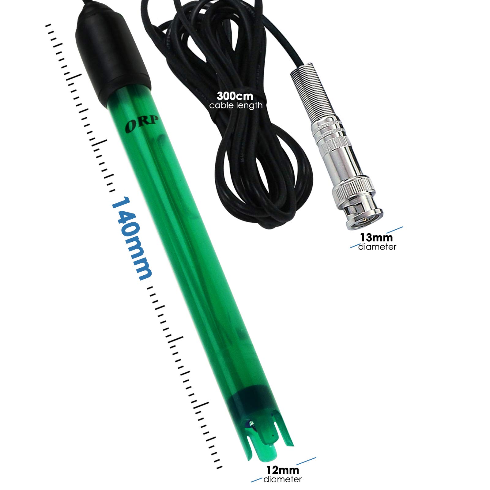 ORP Type D'électrode Bnc Câble 300cm Cylindre Simple Eau Testeur Qualité