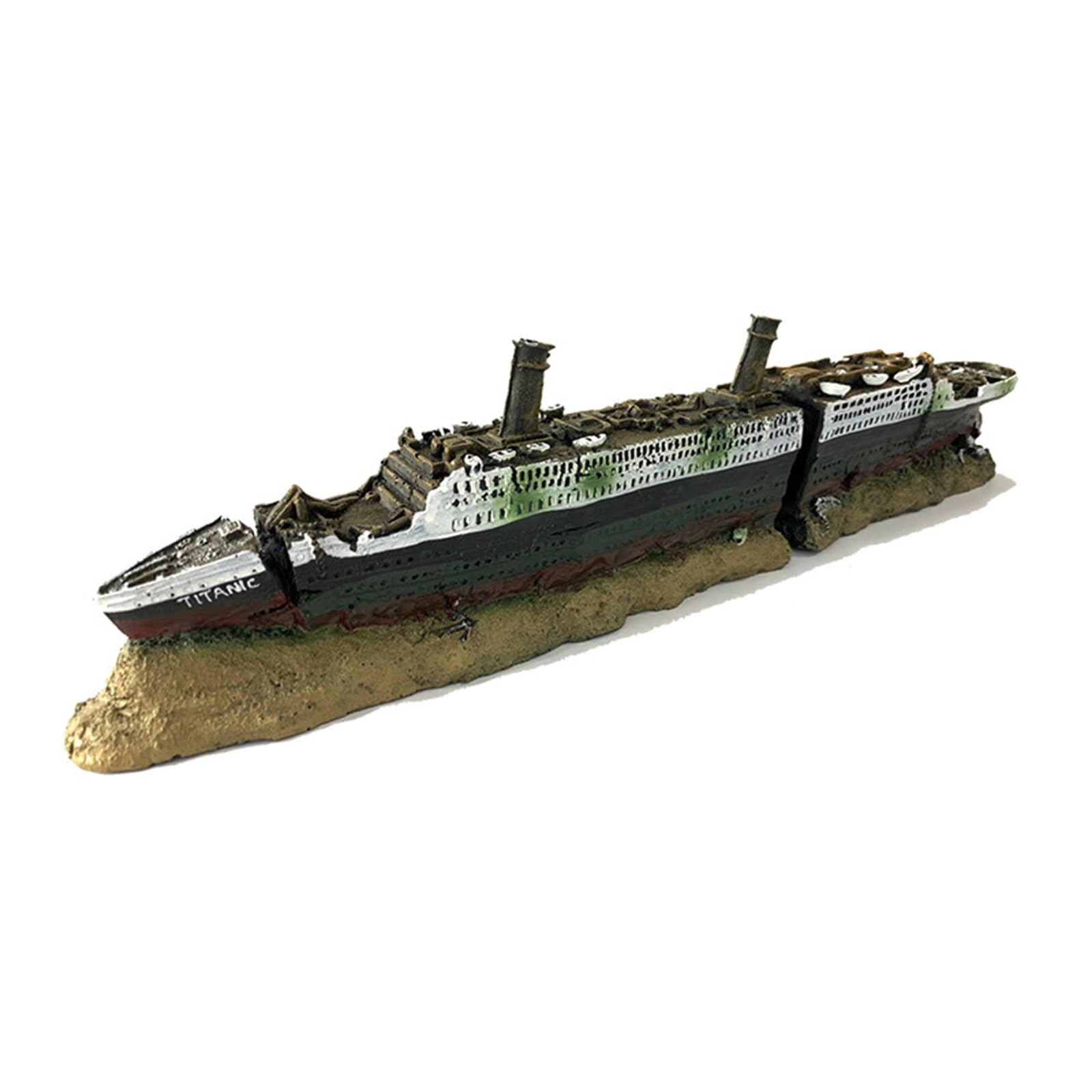 CUNZJIA Titanics Shipwrecks Resins Aquariums Decoration Realistic Sunken Boats Ornament for Fish Tanks Aquariums Scenery