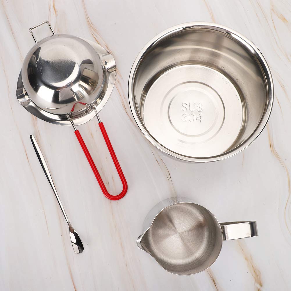 SYH&AQYE Kit para Hacer Velas, Olla para Hacer Velas de Acero Inoxidable con Canales para Verter, Herramientas Artesanales de Bricolaje de Alta Temperatura para Derretir Cera