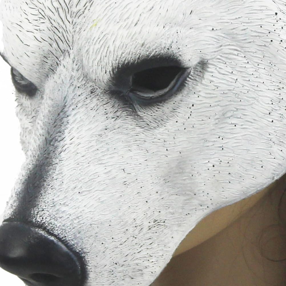 PACKOVE Polar Bear Mask, Animal Mask for Adults Realistic Animal Mask, Imaginative Mask, Protective Mask - Image 4
