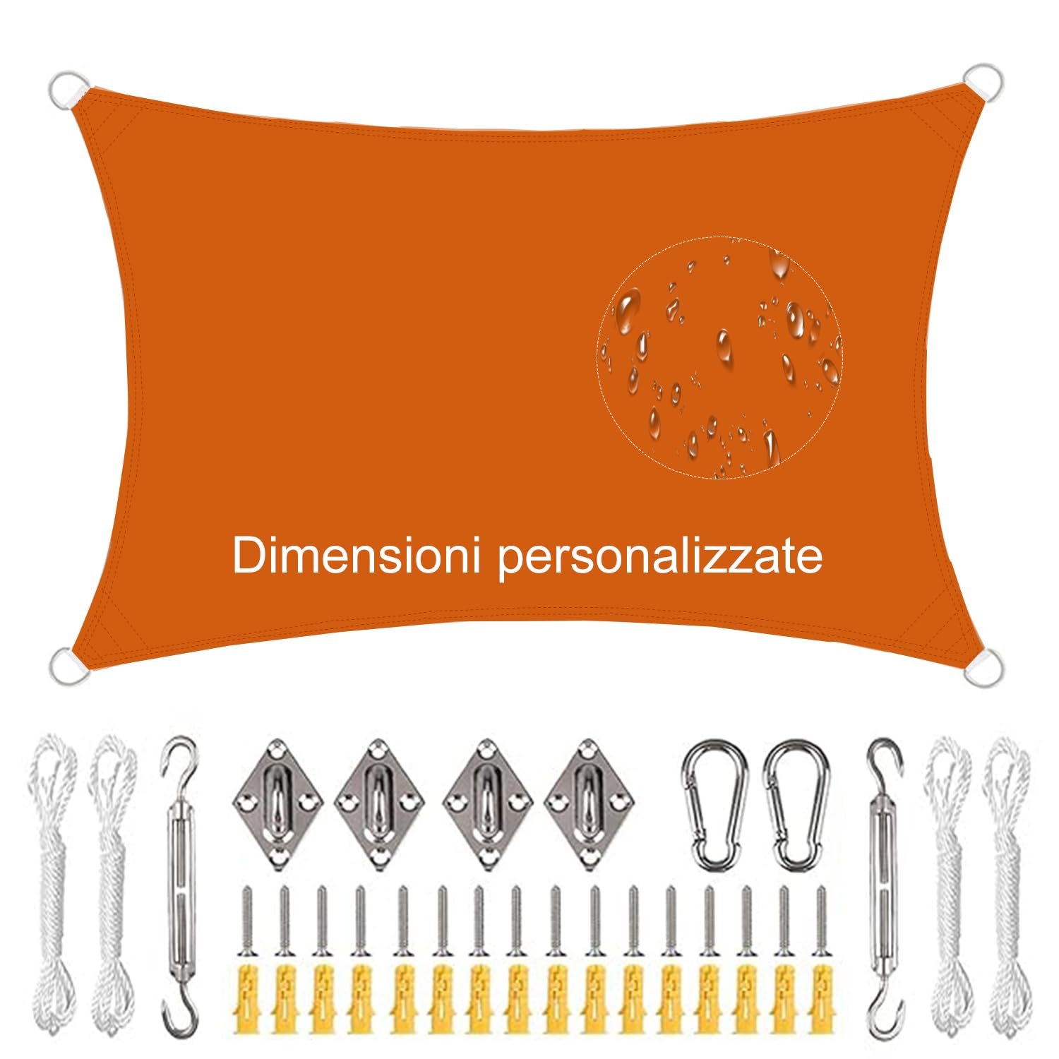 Copertura impermeabile Recu 4 x 6 m protezione UV per terrazze, balconi e giardini con kit incluso tessuto PES