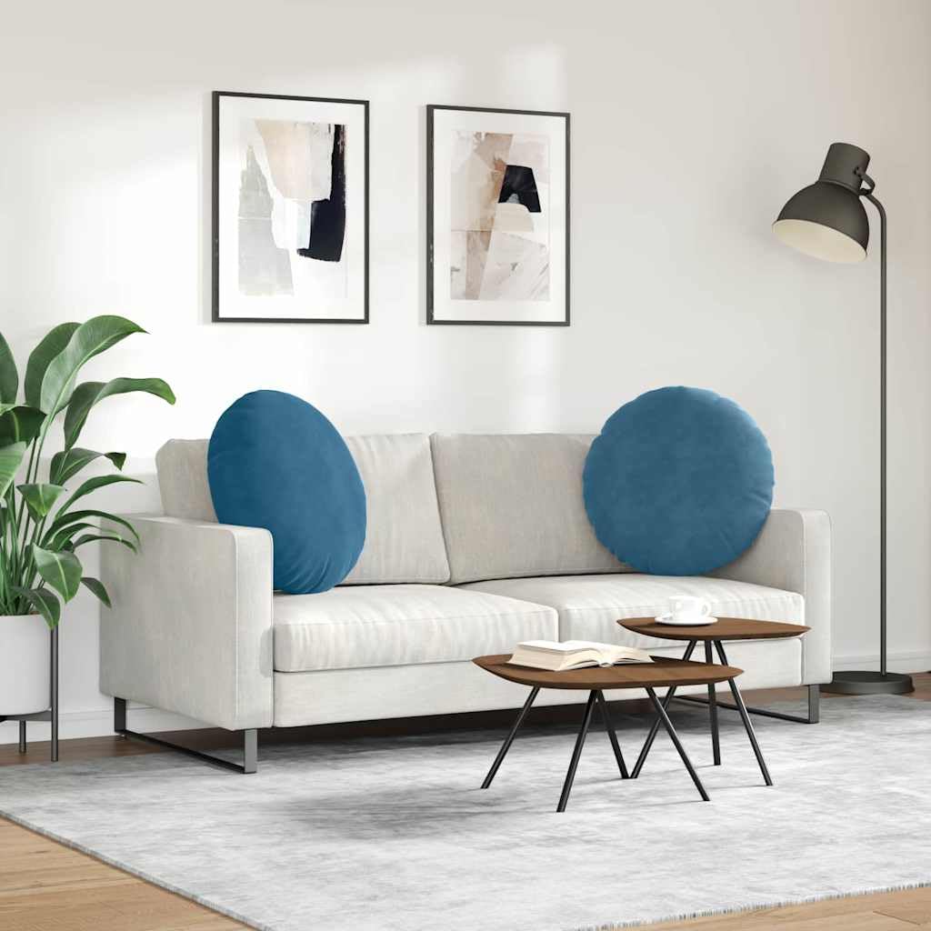 Juego de 2 cojines de asiento azul 60 x 60 x 21 cm – Cojín de suelo suave de terciopelo con cremallera – Cojín decorativo moderno para salón y dormitorio – Cojín de terciopelo con relleno de