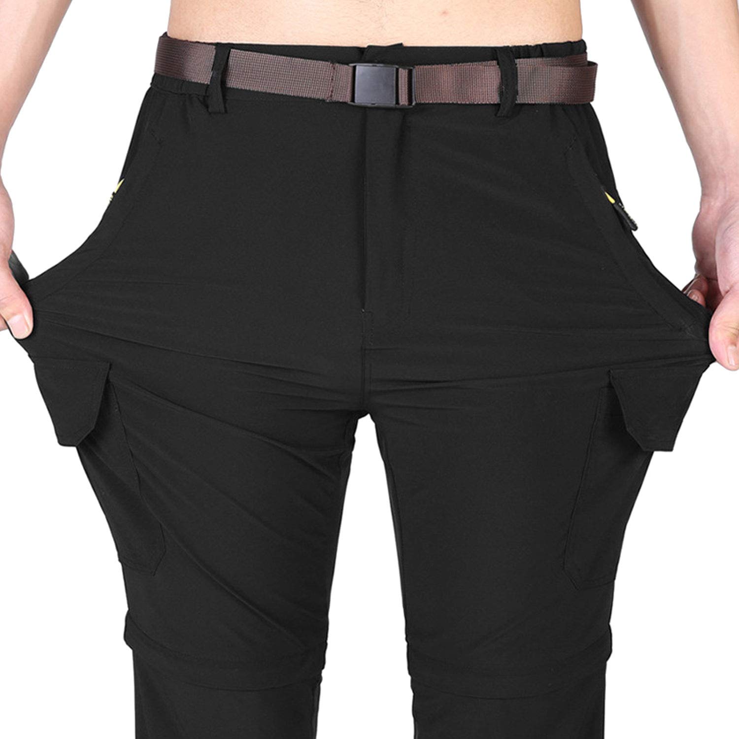 LHHMZ Hommes Pantalon de Randonnée Convertible Extérieur à séchage Rapide Respirant Imperméable Zip Off Pantalon