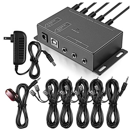 Infrared Repeater System IR Repeater Kit Control Up to 10 Devices Hidden IR System Infrared Remote Control Extender Kit