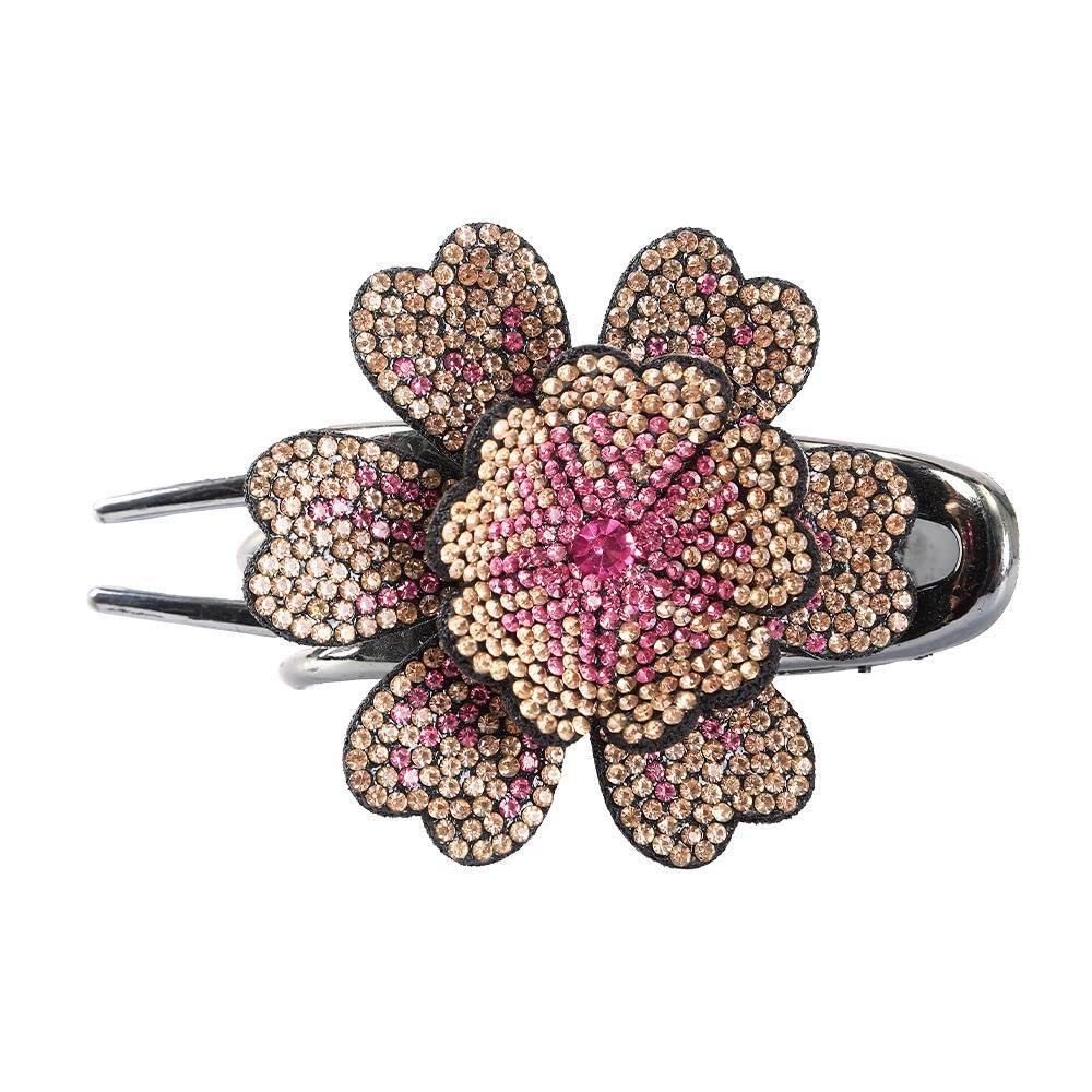 Pince à queue de cheval fleur strass pour sublimer vos coiffures au quotidien