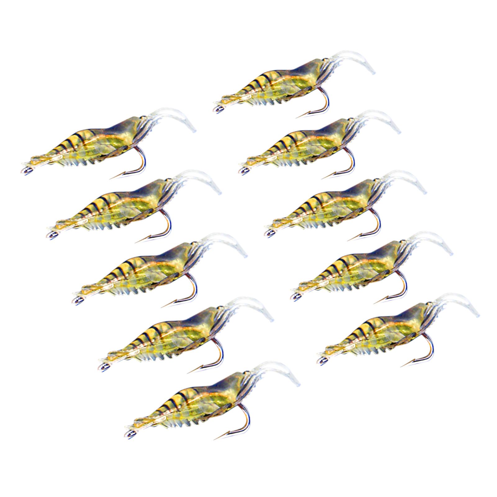 Leurres Lumineux Crevette Et Poisson – Lot De 5, Avec Hameçon, Pour Mer Et Rivière