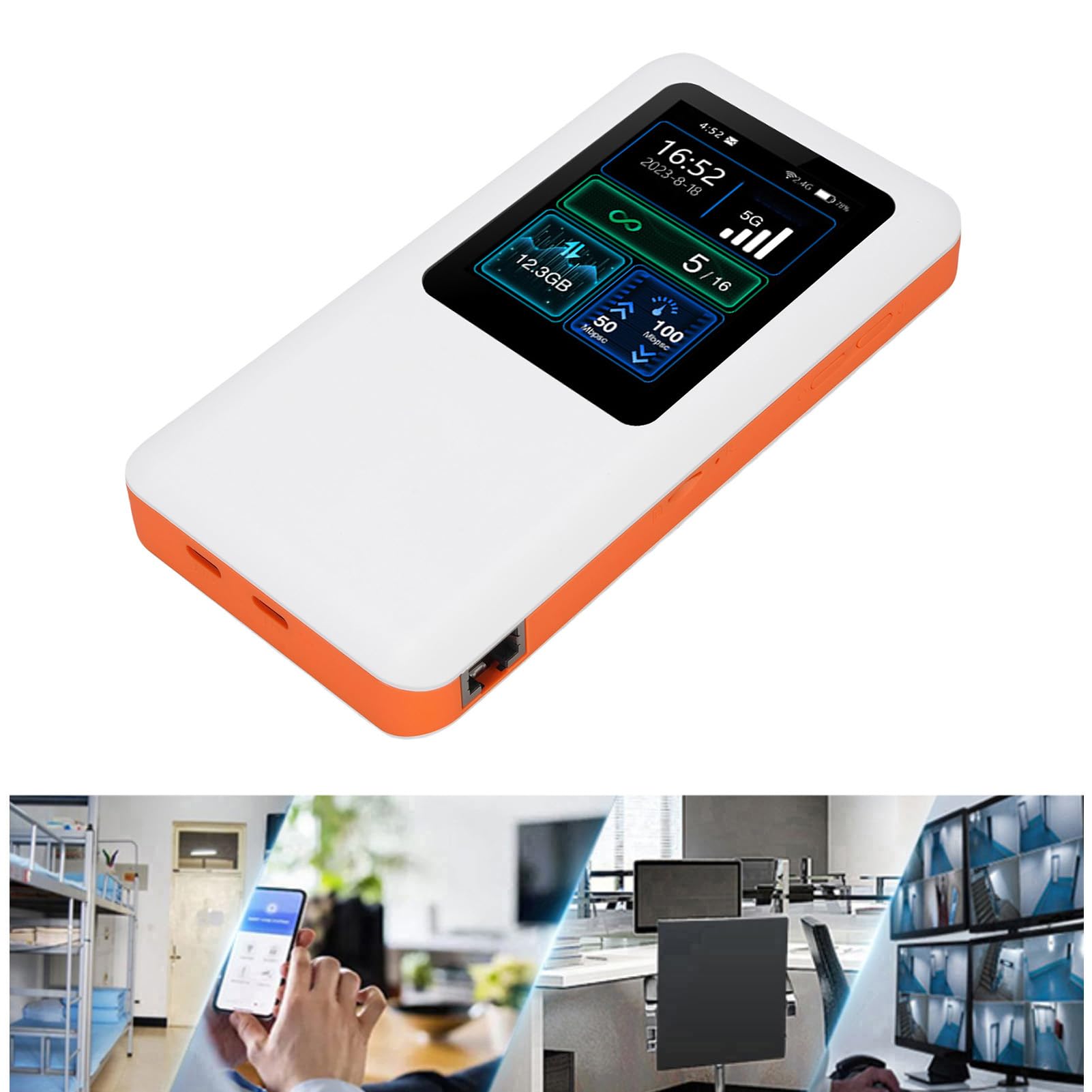 Aramox Dispositivo Hotspot Mobile WIFI 5G Portatile con Batteria da 10000 | Chipset MT6877, Doppia Banda da 2,4 GHz/5,8 GHz, Supporta 16 Utenti, Ricarica Rapida PD3.0, Router da Viaggio con Slot per