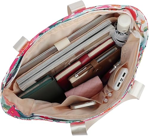 Miniatura 2 de canvaslife Bolso para computadora portátil para mujer, bolso de computadora de tela impermeable de 15.6 pulgadas, bolsa de trabajo de oficina de