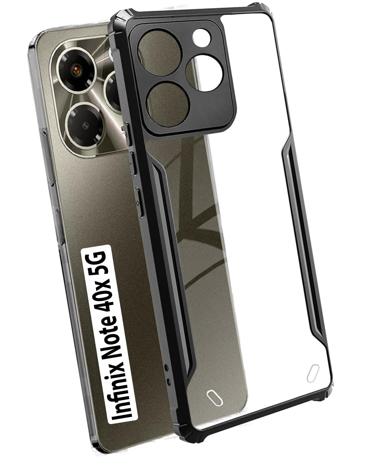 COBERTA Back Cover for Infinix Note 40X 5G Back Cover Case - Black Transparent (B0DFHFW2L3) Amazon Price History, Amazon Price Tracker