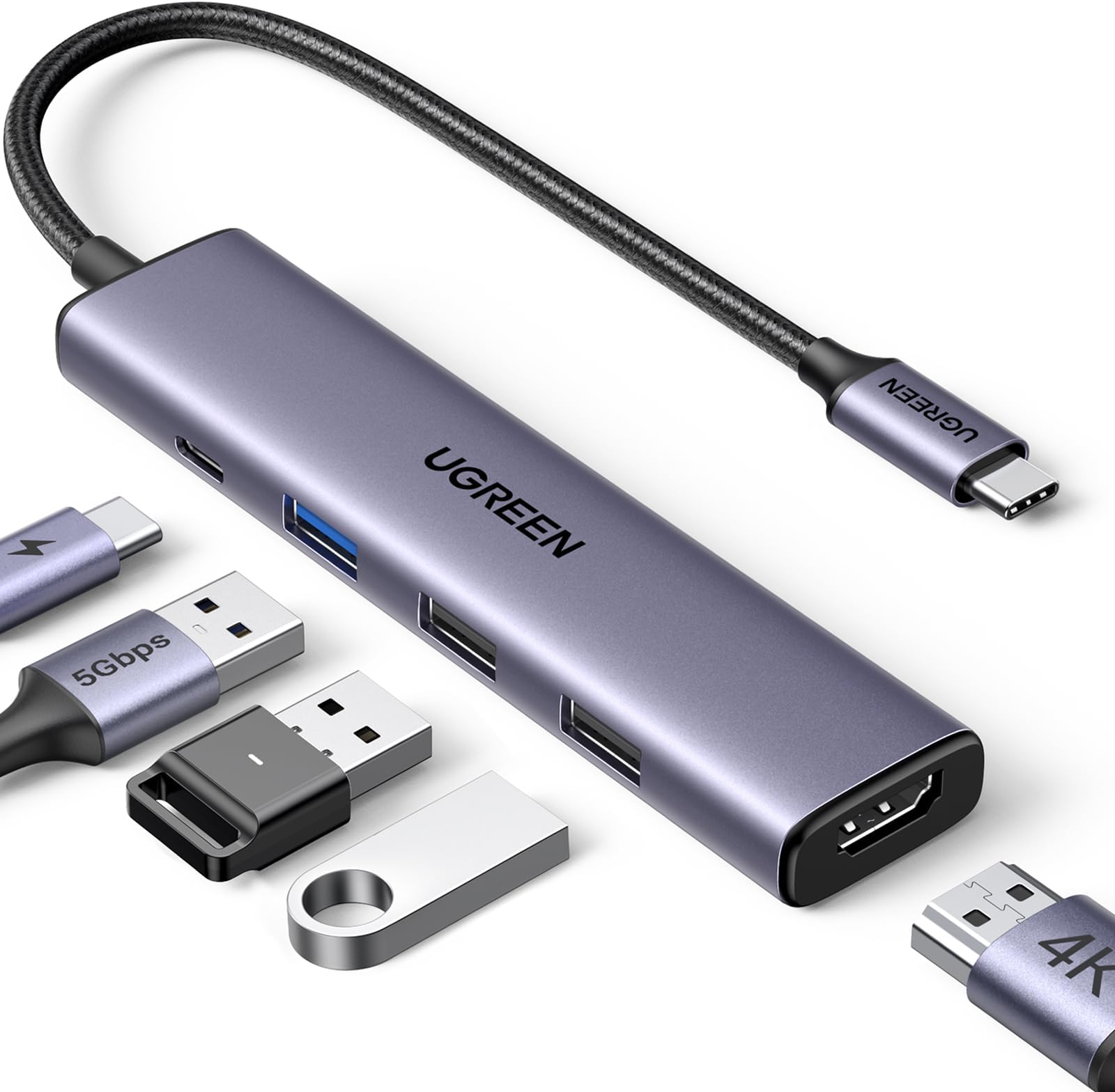 Amazon | Anker 332 USB-C ハブ (5-in-1) 100W USB PD対応 4K HDMIポート5Gbps 高速 ...