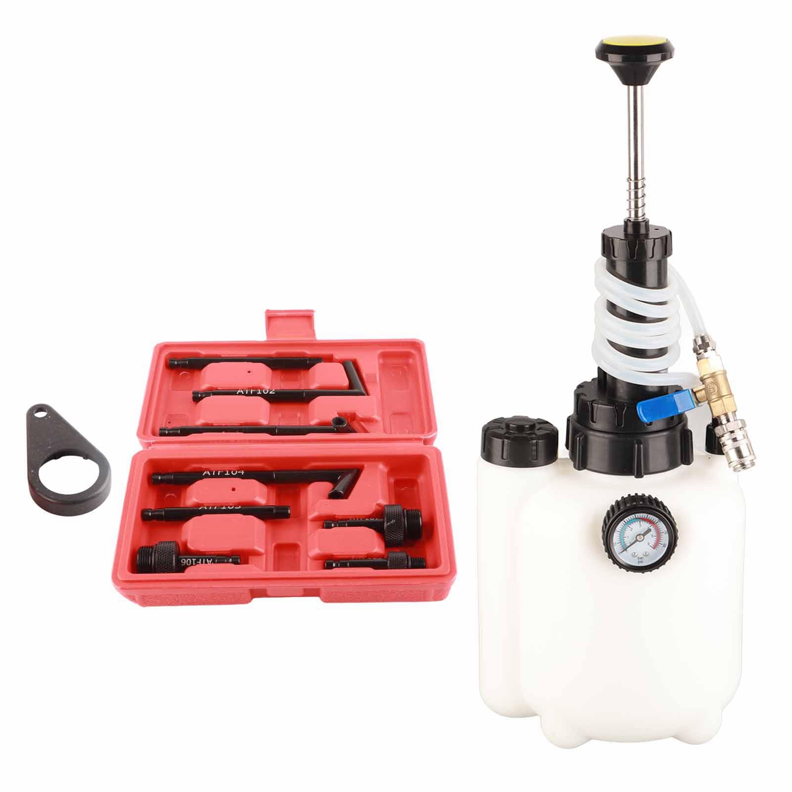 Bomba neumática de 3L para líquido de transmisión con 8 adaptadores - Extractor/dispensador de ATF, refrigerante, aceite y líquido de dirección asistida