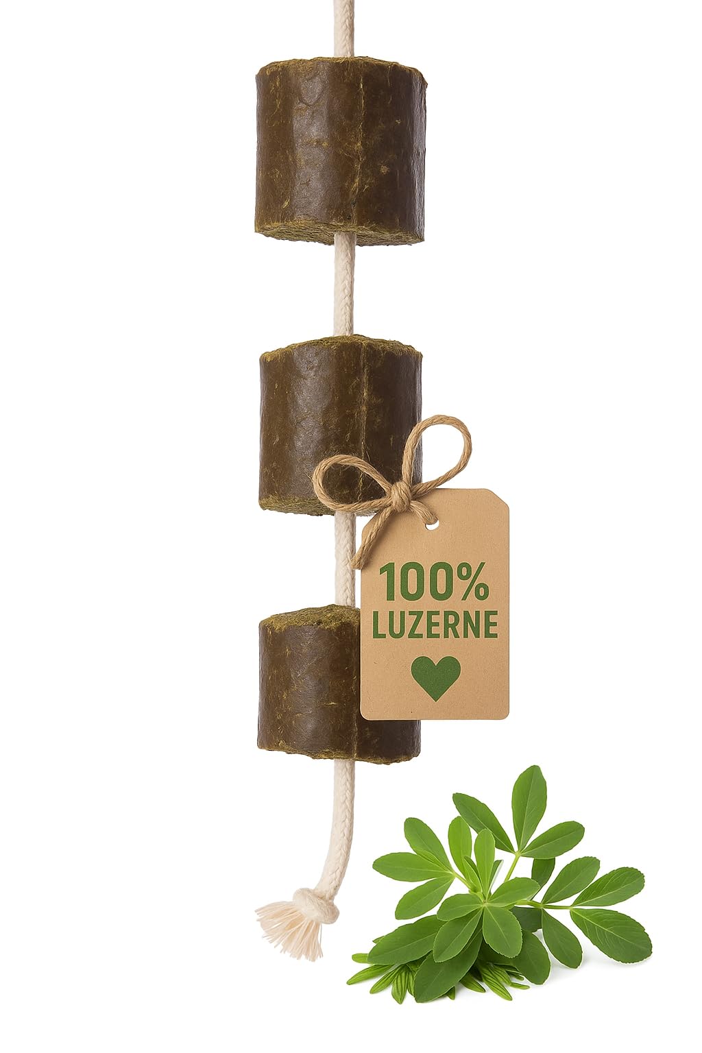 LAX Wiesenprodukte Lina do zabawy z brykietami dla koni I zdrowe przekąski z lucerny I karma uzupełniająca, konie, lucerna, przysmaki dla koni, bez zboża, zawartość 2 kg